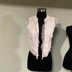 The LIMITED “sheer shawl shirt”